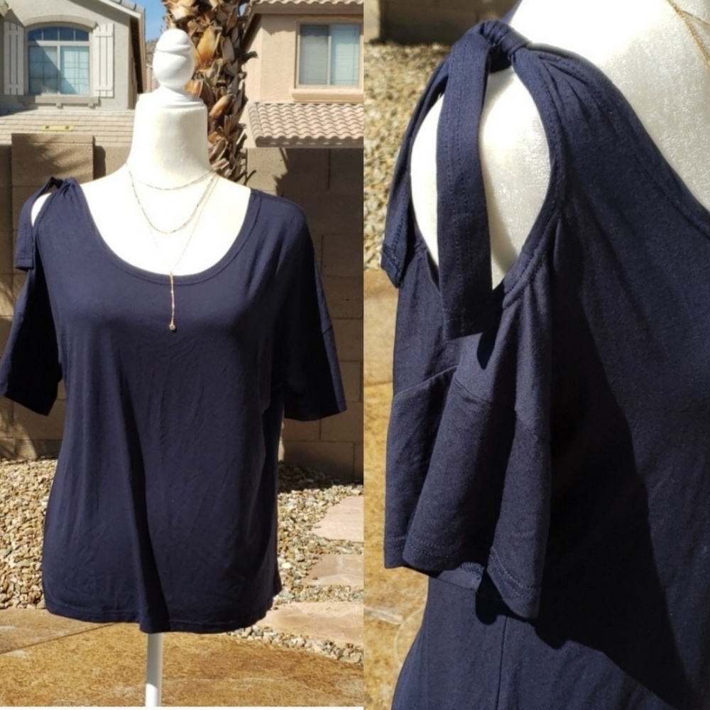 NEW Madisonne Tie Shoulder T Shirt